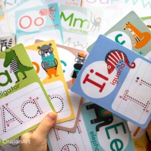 Animal-Themed Alphabet Tracing Cards
